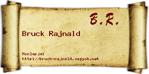 Bruck Rajnald névjegykártya
